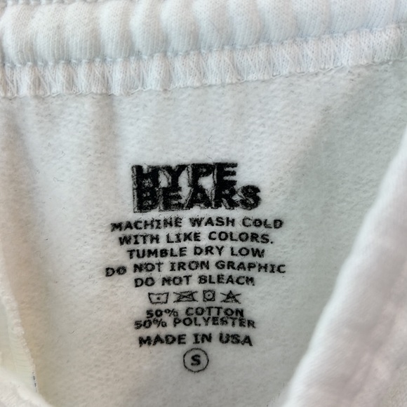 Hype Bears White Sweatpants. Size S - Picture 6 of 9
